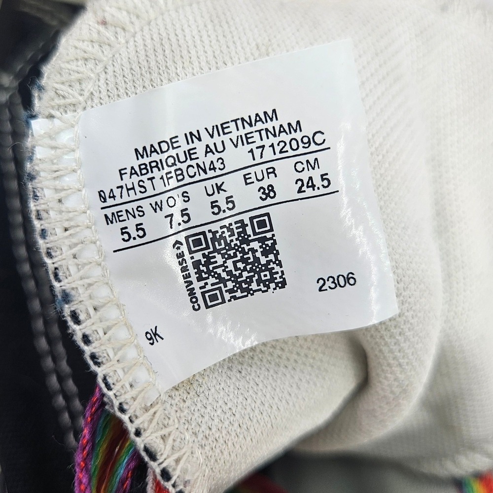 Pride Converse Chuck Taylor All Star Platform Blk Rainbow High Top Sneakers 7.5 - Picture 5 of 13